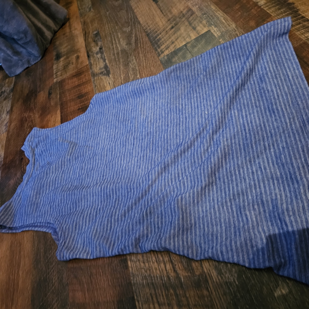 Blue Striped Sleeveless Top
